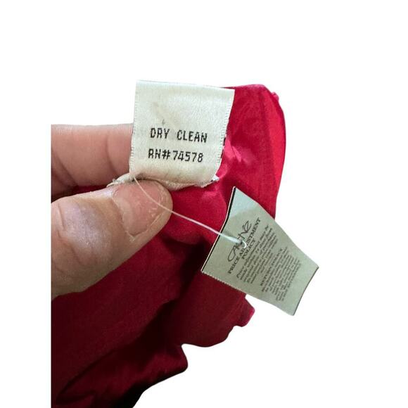 Cache Women's Red 100% Silk Satin Halter Neckline Tie Back Midi Dress Size 6 - Picture 9 of 11